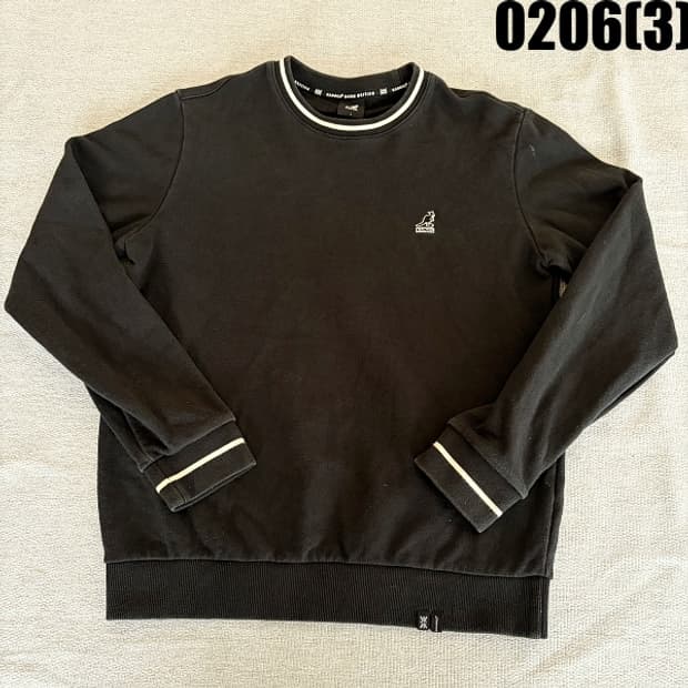 L 캉골 블랙 라운드넥 긴팔 맨투맨 0206(3)