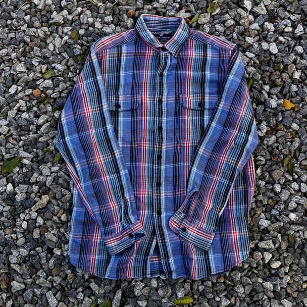 90s POLO SPORT 빈티지 체크 셔츠 (실측확인)