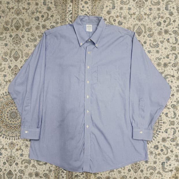 브룩스 브라더스 블루 체크 셔츠 18-34  (115까지)