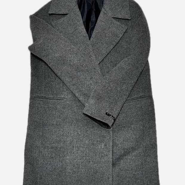 시슬리 그레이 차콜 원버튼 미디코트