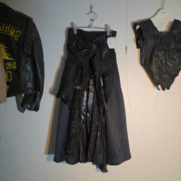 Belle black draping skirt