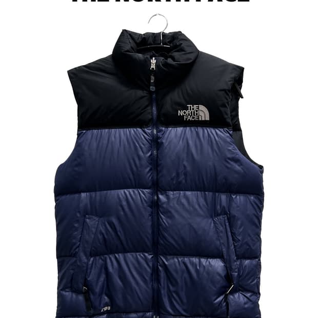 노스페이스 700필 눕시 패딩 조끼 네이비