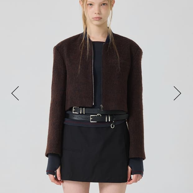 유센틱 라운드넥 크롭 자켓