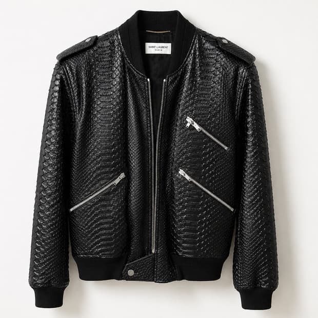 Saint Laurent Python Leather Bomber