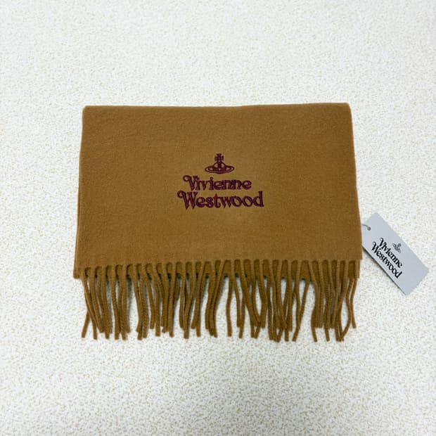 비비안웨스트우드 로고 울 머플러
