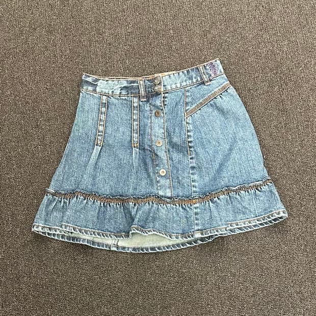 OS)Mexx vintage 러플 데님 미니 스커트