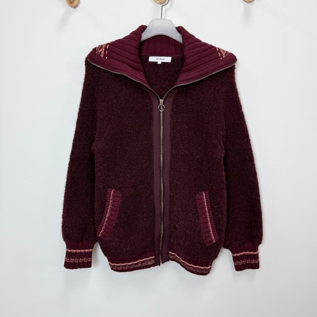 오즈세컨 울캐시미어 집업가디건