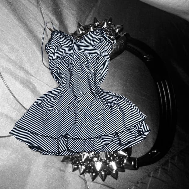 Liz Lisa Stripe pink ribbon dress