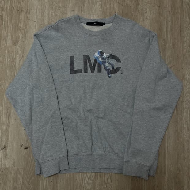 LMC 엘엠씨 빅로고 서클 백프린팅 맨투맨 티셔츠 [그레이] L/100