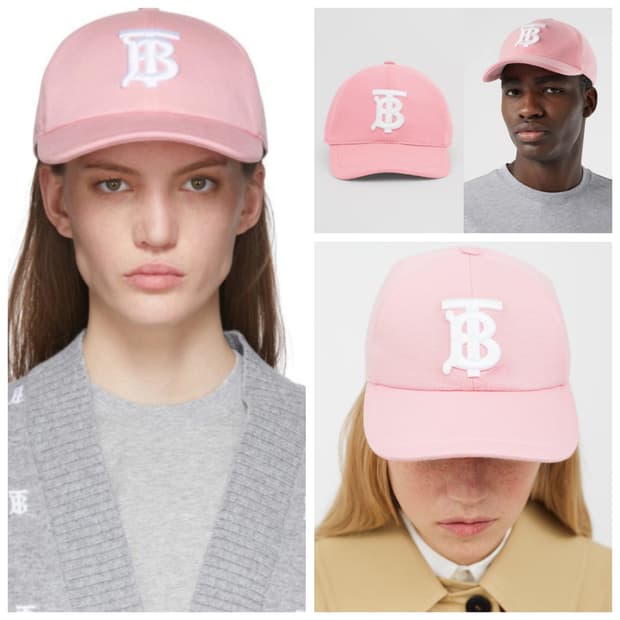 정품)급처상태좋음!버버리 로고 핑크 볼캡 야구 모자 남녀공용 M사이즈