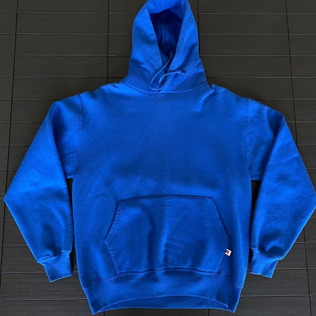 (L) 90s 빈티지 러셀 후드 블루 USA