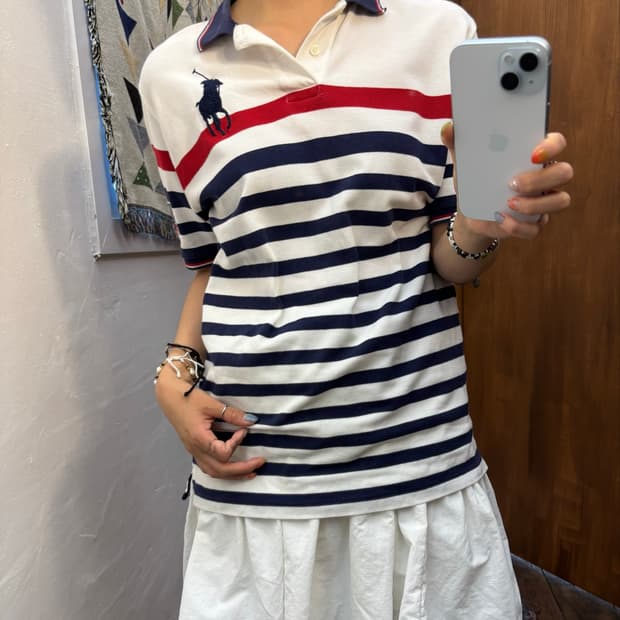 폴로 랄프로렌 빅포니 성조기 스트라이프 반팔 카라티 (h87)