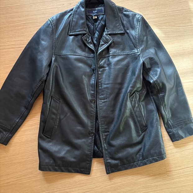90s gap leather carcoat
