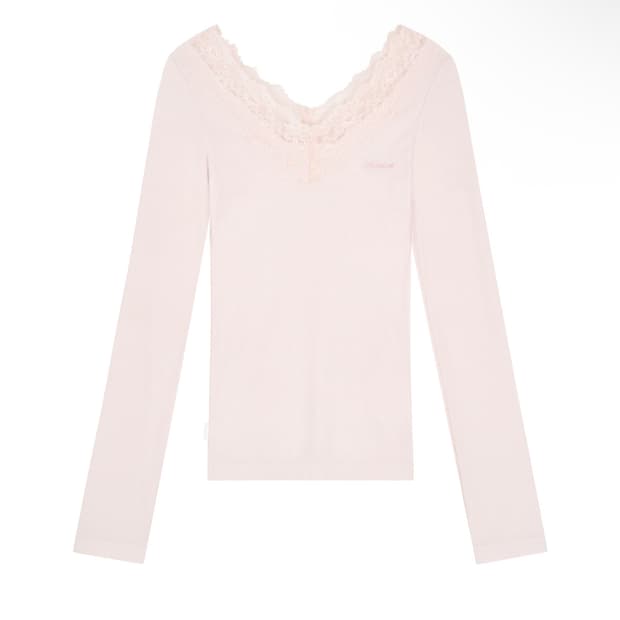 [새상품] 클리시어 크림 도넛 롱슬리브 핑크