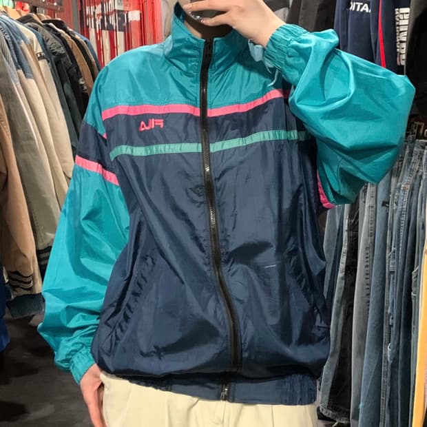 [IM] FILA 바람막이 민트 네이비