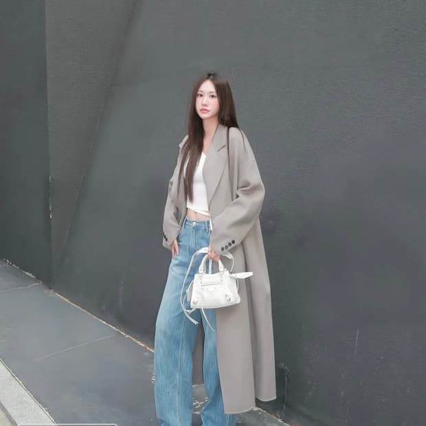 트리밍버드 핸드메이드 와이드 롱코트 카키 그레이 2size