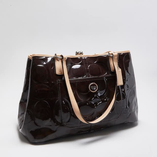 [OS]Coach VTG Embossed Peyton Patent Tot