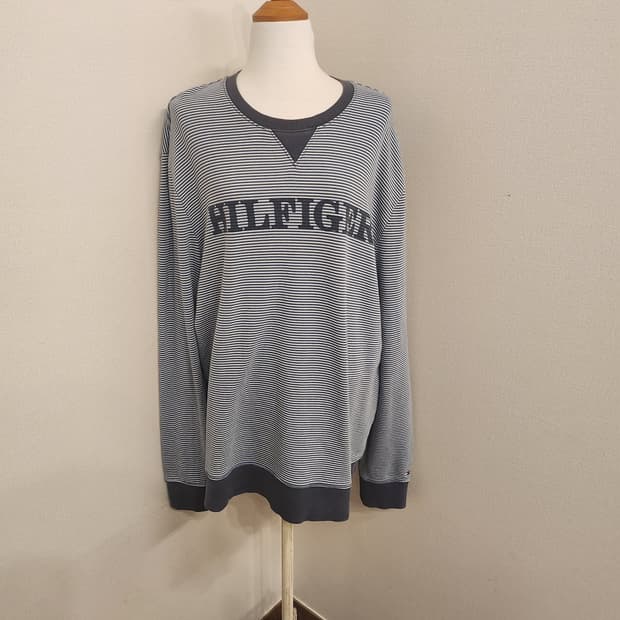 ((타미힐피거)) 스트라이프 오버핏 맨투맨