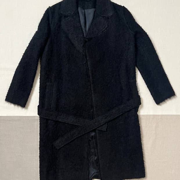 헬무트랭 알파카 쉐기 울 로브코트 helmut lang 