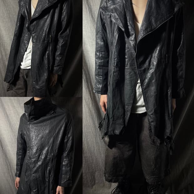 Yasuyuki Ishii Distressed Leather Jacket