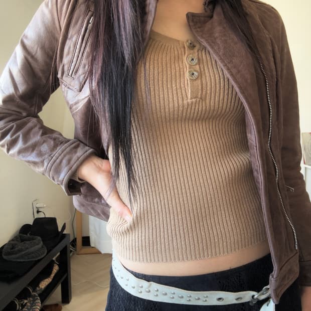 [PIOCENE] Slim Botton Knit