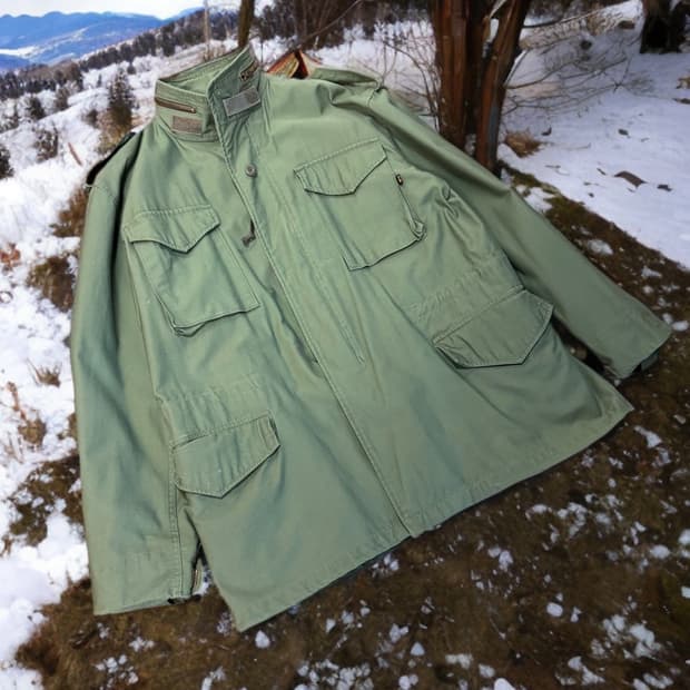 알파인더스트리 재팬 M65 필드자켓 카키 (XL)