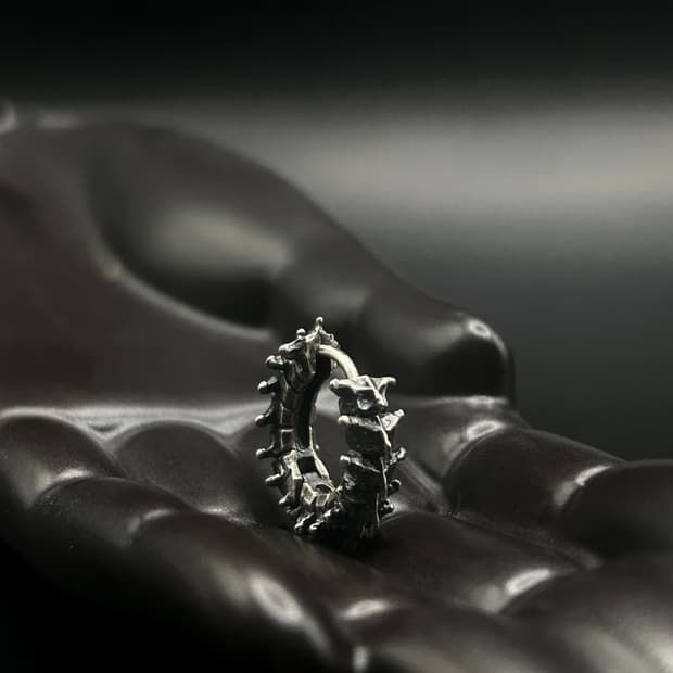 Handmade Silver Spine Earrings