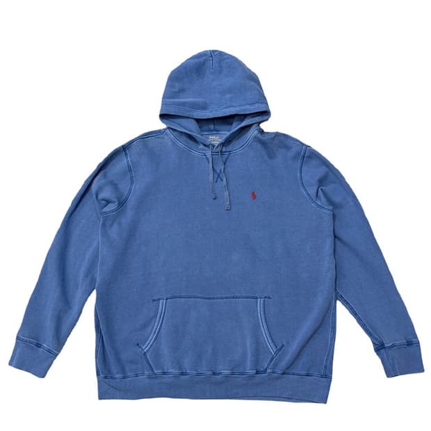 POLO RALPH LAUREN 프렌치 블루 피그먼트 다잉 후드티 XL