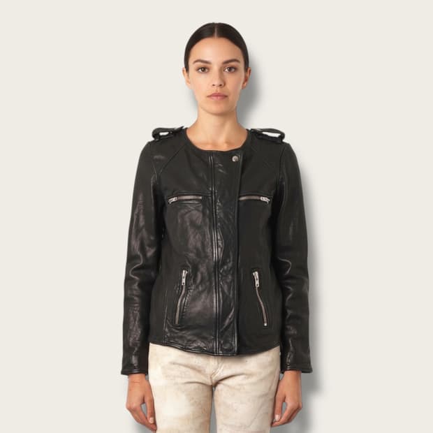 38/ 이자벨마랑 램스킨 라이더 레더 자켓