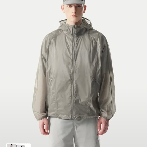 [M] 무신사 스탠다드 에어웨이트 시어 윈드브레이커 자켓 라이트 그레이
