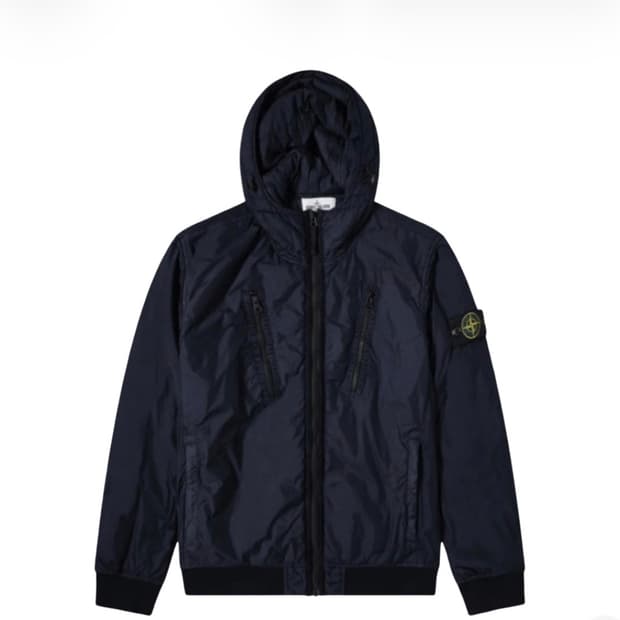 스톤 아일랜드  가먼트 다이드 크링클랩스 나일론 다운 자켓