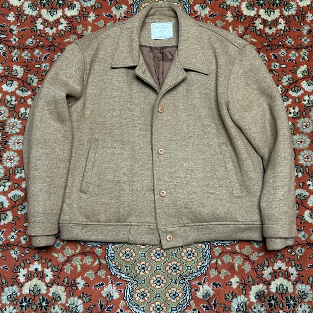 슬로우무드 면 모직 미니멀 스타디움 자켓 OS