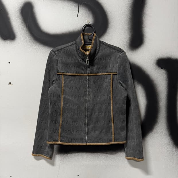 VTG 빈티지 스웨이드 배색 디테일 크롭 데님 크롭 집업 자켓