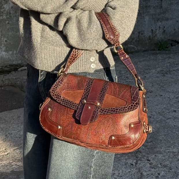 y2k 빈티지 페이즐리 숄더백