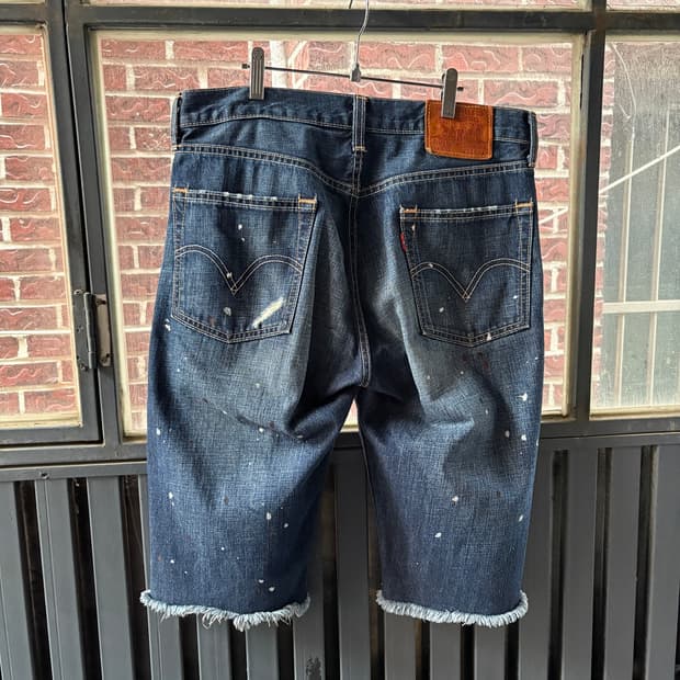 (32) LEVIS 빈티지 리바이스 503 페인팅 데님 쇼츠 반바지