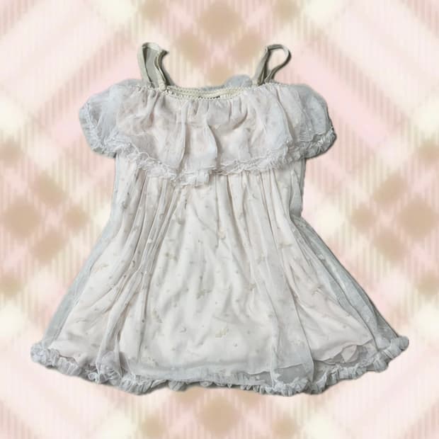 젤라또피케 레이스 캉캉 핑크 슬리브리스 나시 라떼 히메 갸루 러블리 로걀