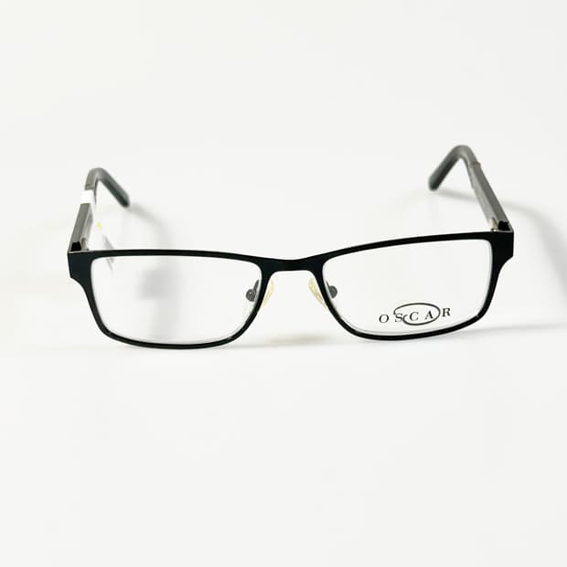 OSCAR De La Renta 블랙 슬림 스퀘어 메탈 빈티지 안경