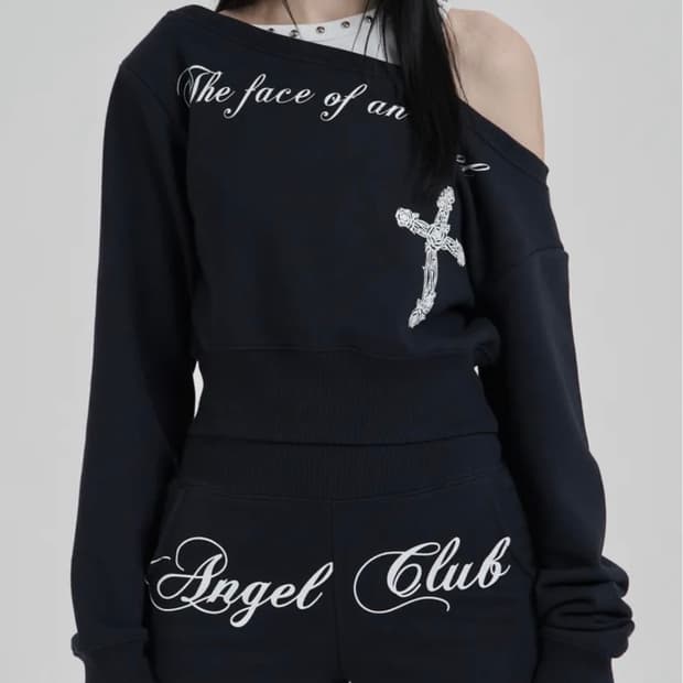 일리오 Navy Angel sweat shorts+shirts