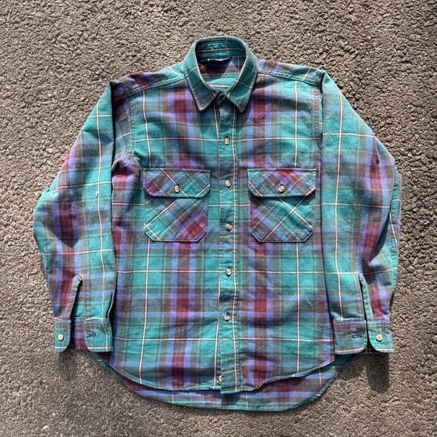 90년대 미국 울리치 헤비코튼 체크셔츠