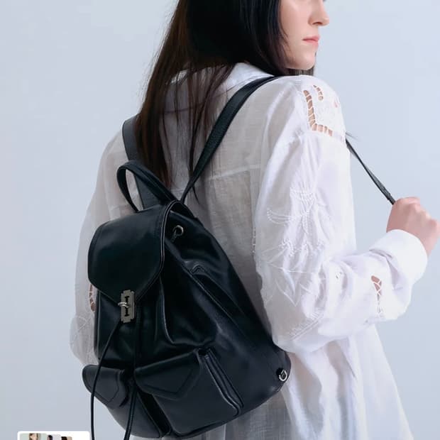 분크 오캄 더블포켓 레더 가죽 백팩