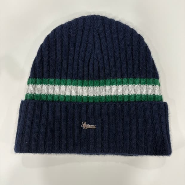 슈프림 캐시미어 스트라이프 비니 네이비 23fw