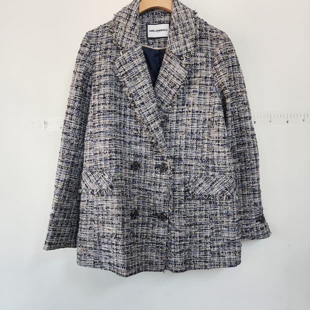 칼 라거펠트 트위드 더블 자켓