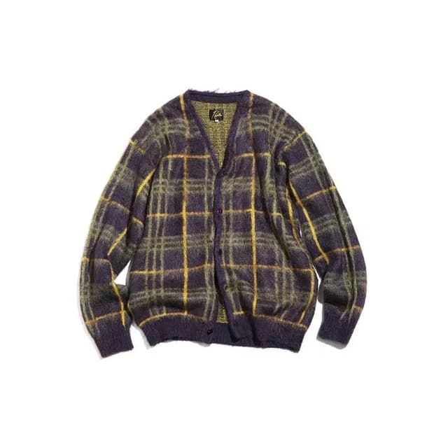 니들스 20FW 모헤어 가디건 타탄체크