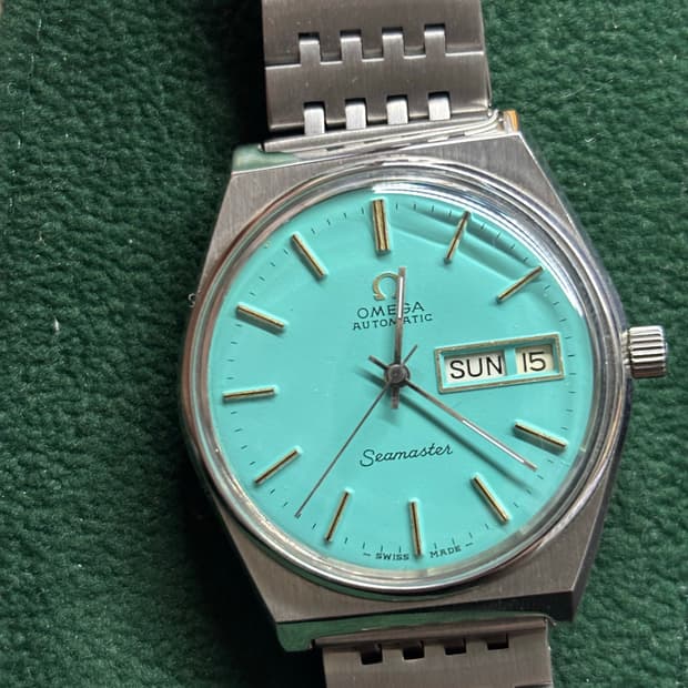 오메가 씨마스터 뻐뻐시 터콰이즈블루