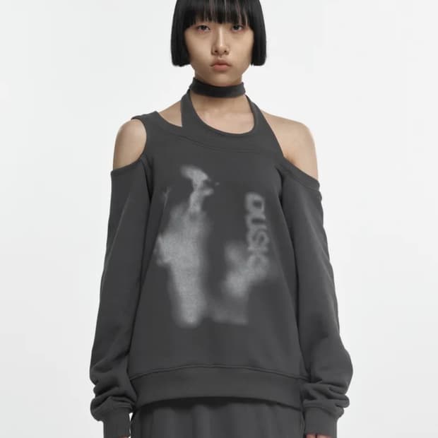 나체 HALTER TIE SWEAT SHIRT CHARCOAL 1사이즈