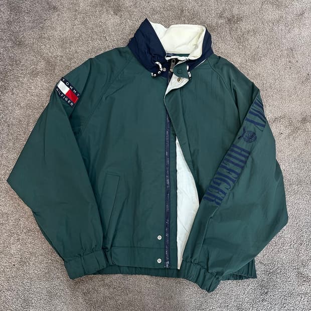 타미힐피거 올드스쿨 스펠아웃 윈드브레이커 자켓2XL