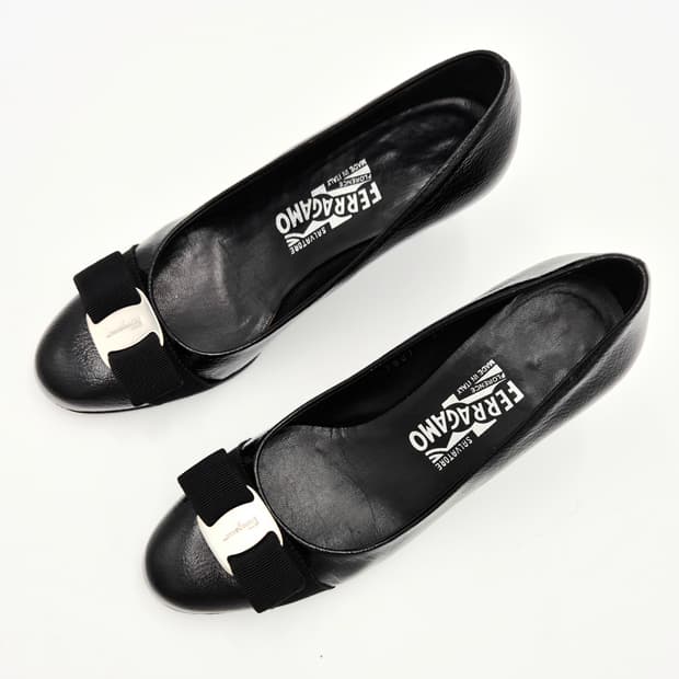 페레가모 바라 보우 펌프스 힐 구두 5 12