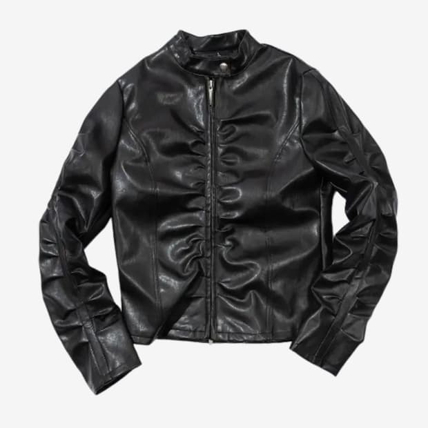 나체 셔링 레더 자켓 블랙 1