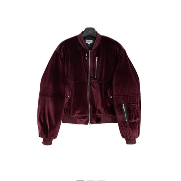 OMO service 벨벳 봄버 버건디 2사이즈