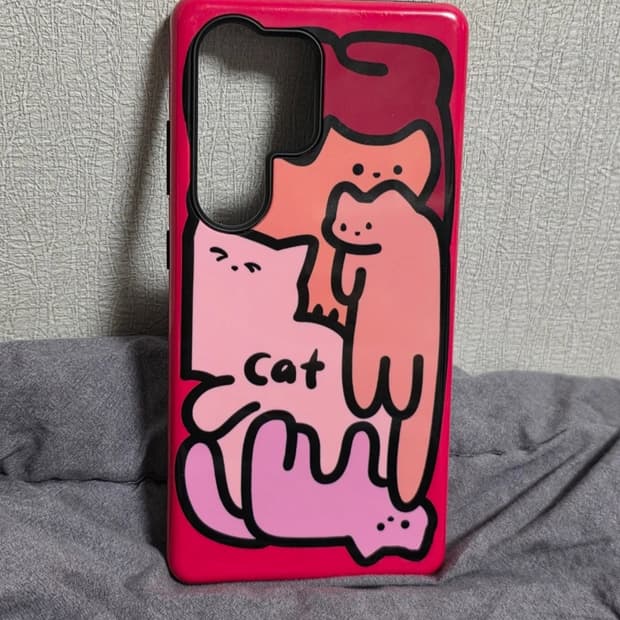 갤럭시 S25 울트라 팝아트 고양이 그림 폰케이스